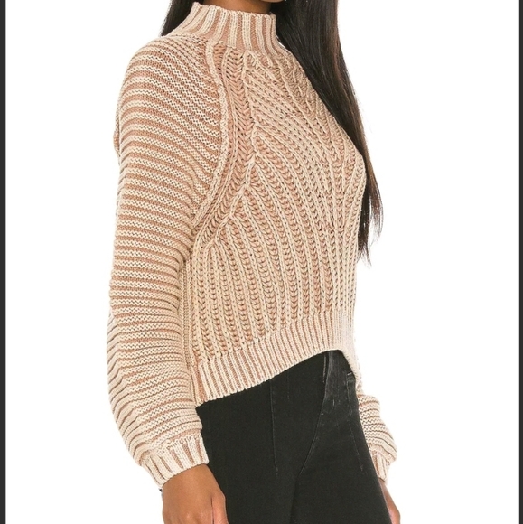 Free People Sweetheart Chunky Rib Knit Pullover Sweater Taupe Size Large L - Picture 4 of 6